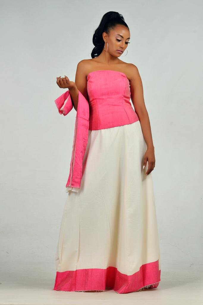 Pink Bandeau Dress